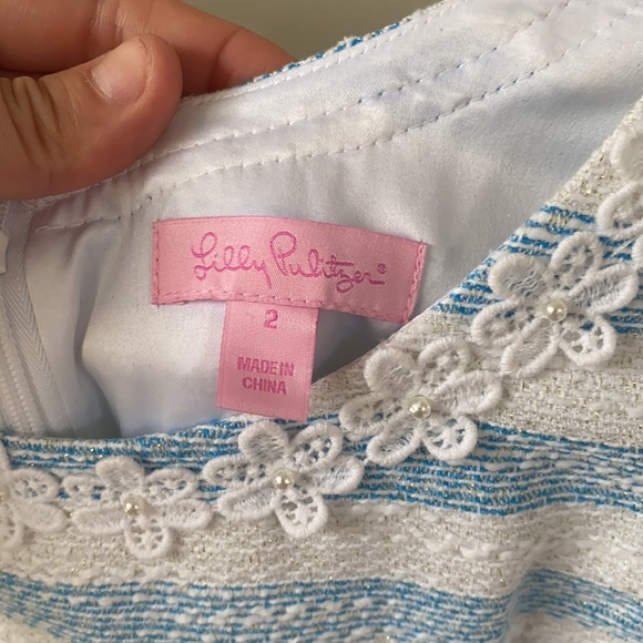 Adorable Light Blue and White Striped Lilly Dress - Picture 4 of 5